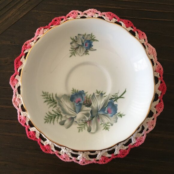 Colclough Blue and White Flowering Fern English Bone China Teacup & Sauc… - Picture 3 of 13